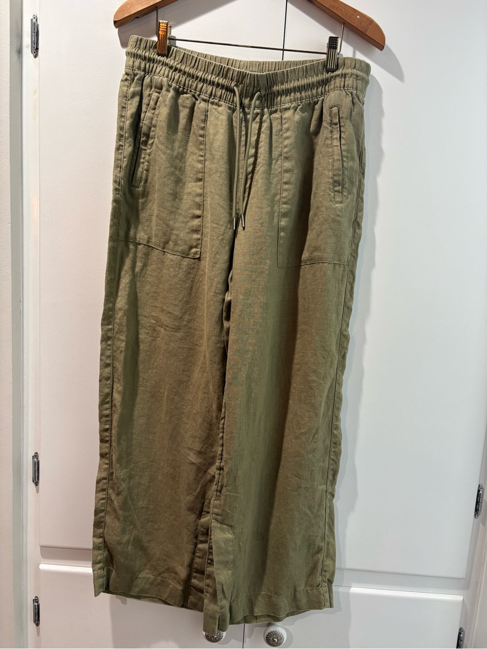 Athleta Olive Green Drawstring Chino Pants M - Picture 2 of 11